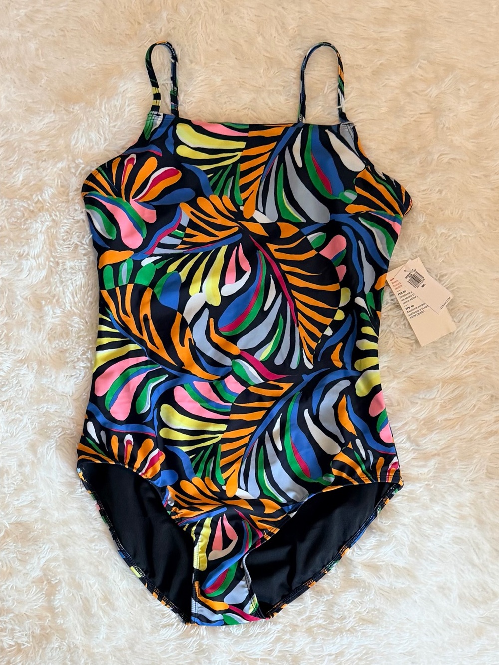 Old Navy Girls Back-Cutout One Piece Bathing Suit XXL (18) Tropical